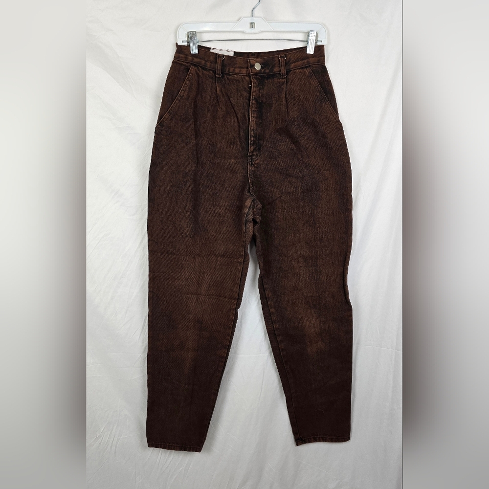 Sundance Vintage Denim Wear High Rise Rust Baggy Jeans sz 11/12 28 Pleated Front